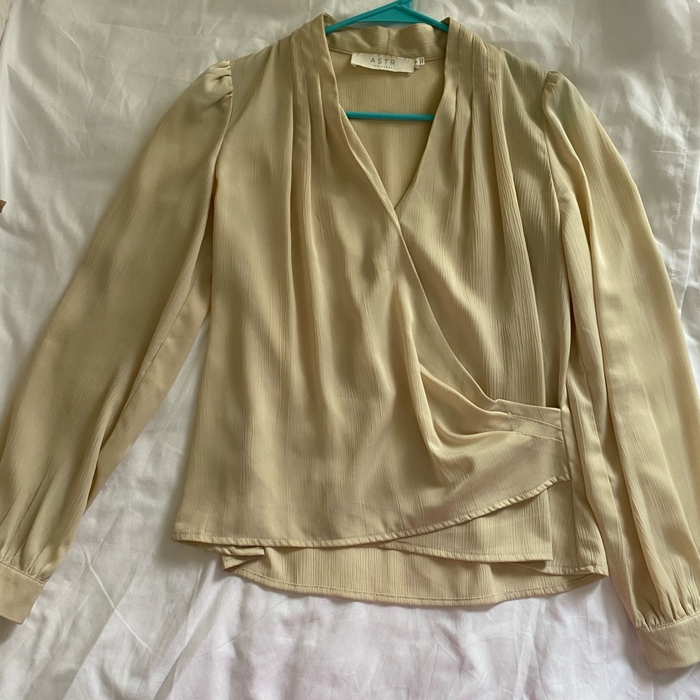 ASTR wrap satin top